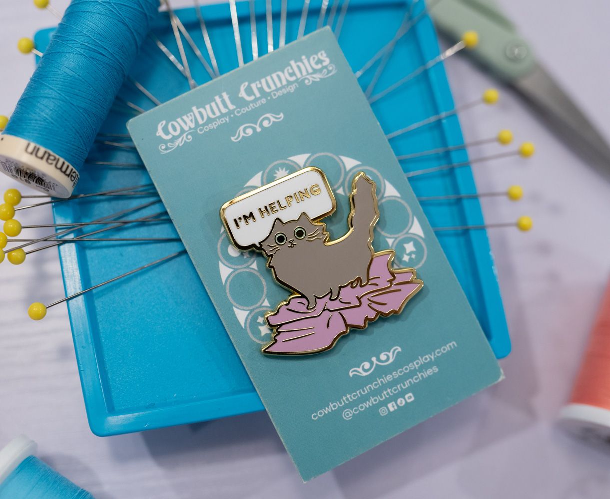 Cosplay Cat Enamel Pin - I'm Helping